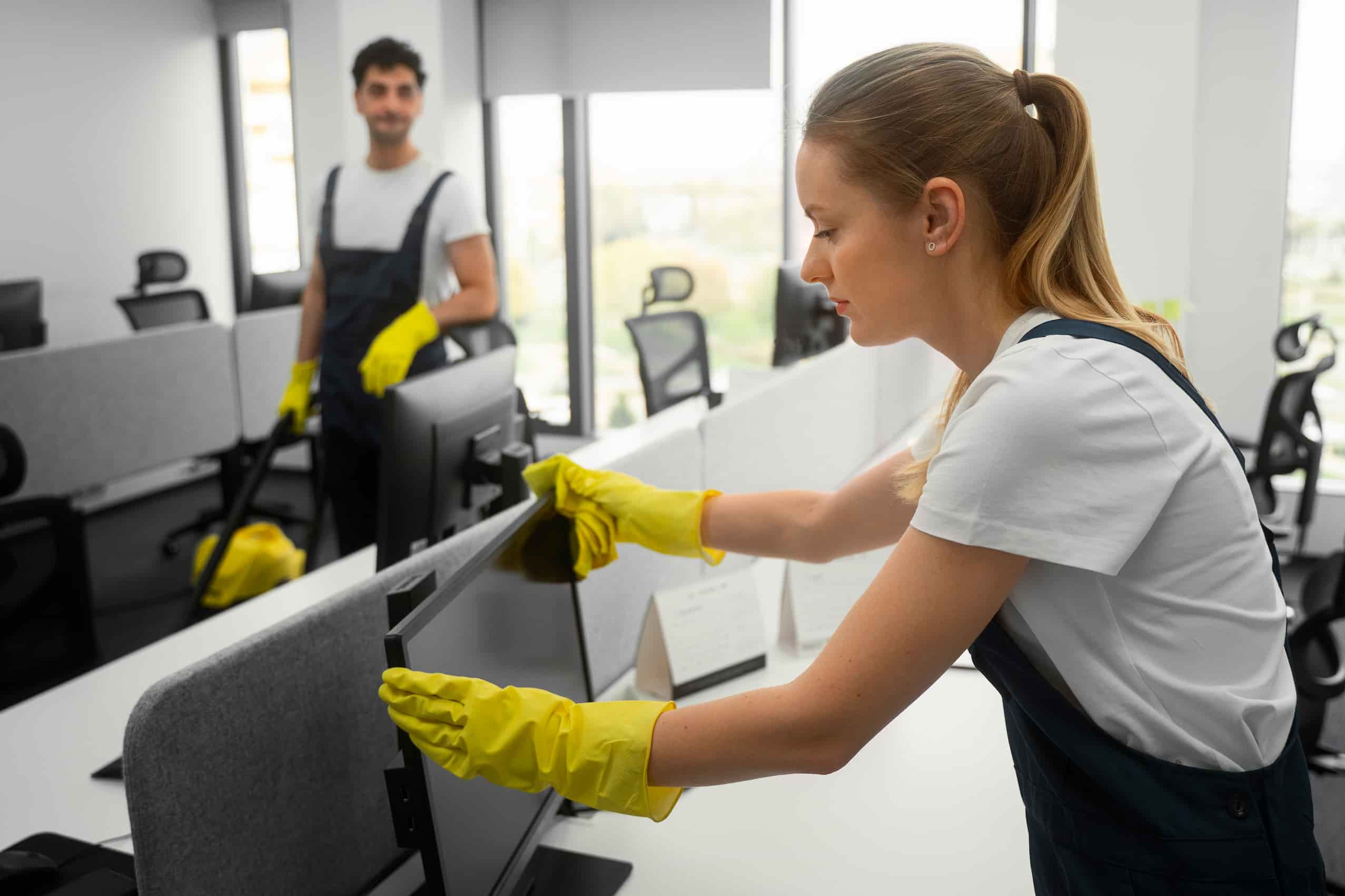Building cleaning crew